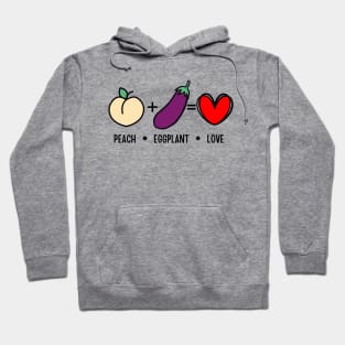 Peach Eggplant Love Funny Hoodie